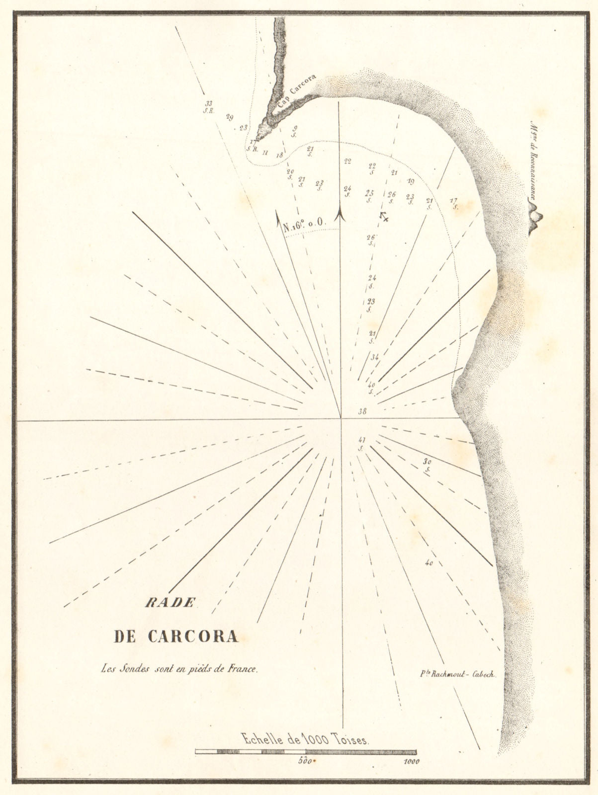 Rade de Carcora. Libya. Alsahaba. South of Bengazi. GAUTTIER 1854 old map